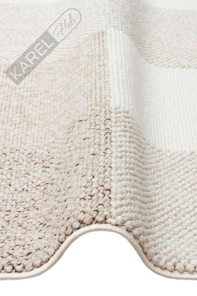 OSLO OSL 07 BEIGE Hav Vermeyen İpler ile Üretilen Yumuşak Tuşeli Örgü Dokuma Modern Makine Halısı