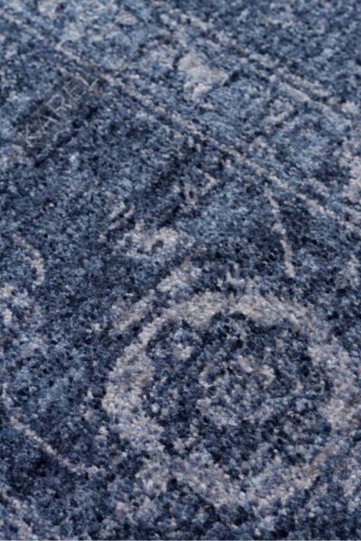 Shiraz SHR03 Navy Vintage Eskitme Desenli Modern Yumuşak Dokulu Makine Halısı