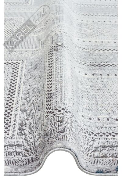 PASSAGE PLZ 02 CREAM NAVY Yumuşak Tuşeli Sık Dokuma Modern Halı