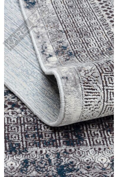 PASSAGE PLZ 02 CREAM NAVY Yumuşak Tuşeli Sık Dokuma Modern Halı