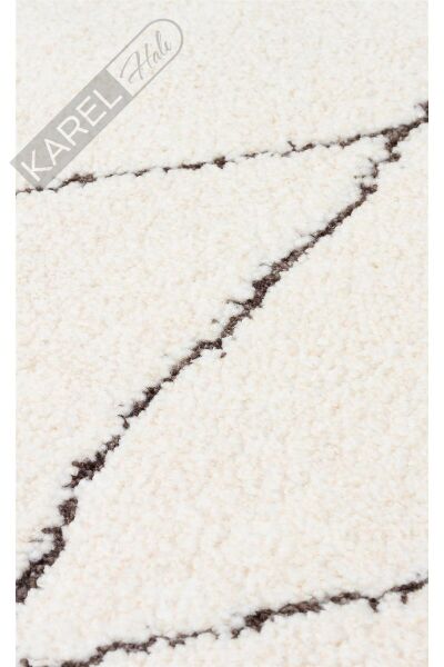 Boheme Bhm 01 Whıte Black Kolay Kullanımlı Yumuşak Dokulu Modern Iskandinav Halı