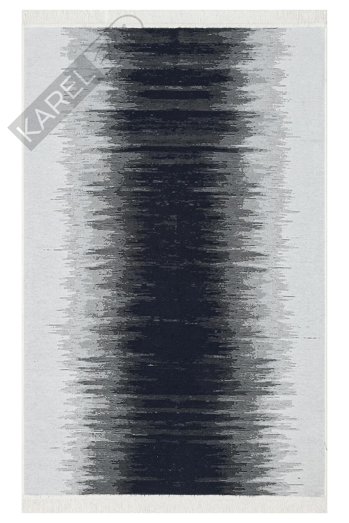 ARYA AR 40 BLACK WHITE Yıkanabilir Çift Taraflı Modern Desenli Dokuma Kilim