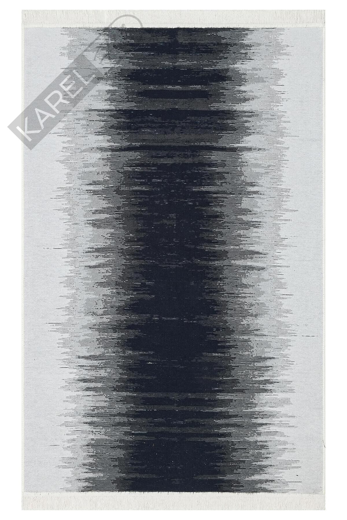 ARYA AR 40 BLACK WHITE Yıkanabilir Çift Taraflı Modern Desenli Dokuma Kilim
