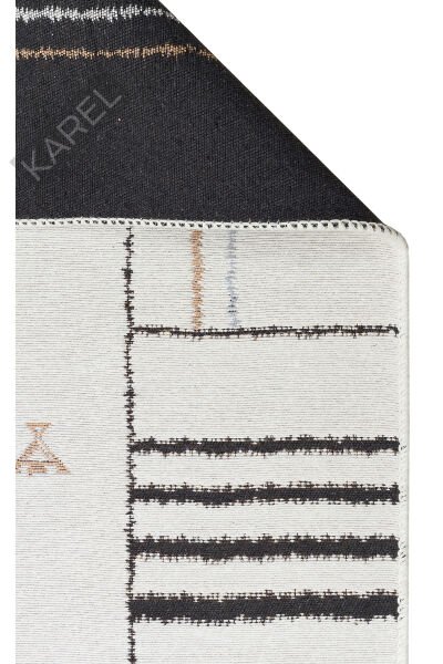 Arya Ar41 Cream Black Çift Taraflı Modern Desenli Dokuma Kilim