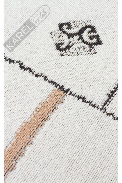 Arya Ar41 Cream Black Çift Taraflı Modern Desenli Dokuma Kilim