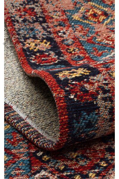 ANADOLU KILIM AND 04 MULTY Geleneksel Anadolu Motifli Yıkanabilir Kaymaz Tabanlı Şönil Dokuma Halı
