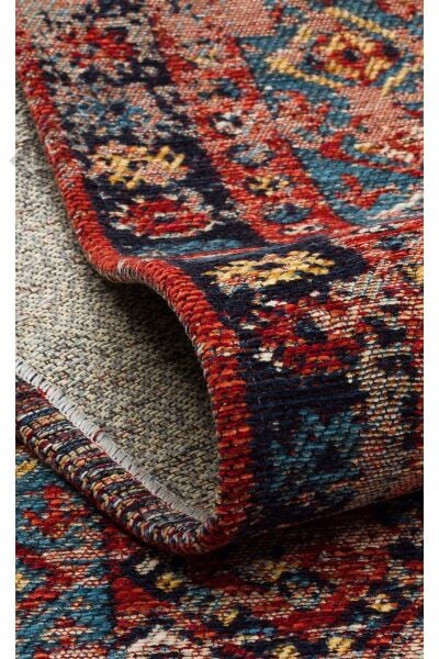 ANADOLU KILIM AND 04 MULTY Geleneksel Anadolu Motifli Yıkanabilir Kaymaz Tabanlı Şönil Dokuma Halı