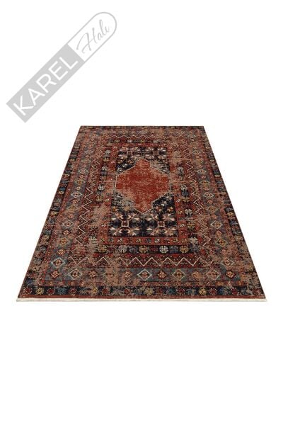 ANADOLU KILIM AND 04 MULTY Geleneksel Anadolu Motifli Yıkanabilir Kaymaz Tabanlı Şönil Dokuma Halı