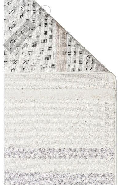 TERAZZO TRZ 01 WHITE GREY Hav Toz Vermez Yumuşak Dokulu Etnik Örgü Desenlere Sahip Modern İskindina