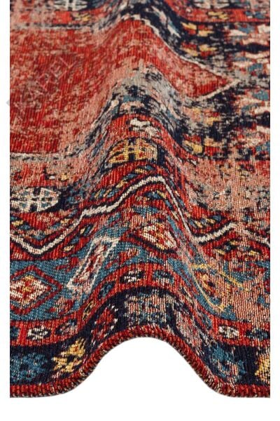 ANADOLU KILIM AND 04 MULTY Geleneksel Anadolu Motifli Yıkanabilir Kaymaz Tabanlı Şönil Dokuma Halı