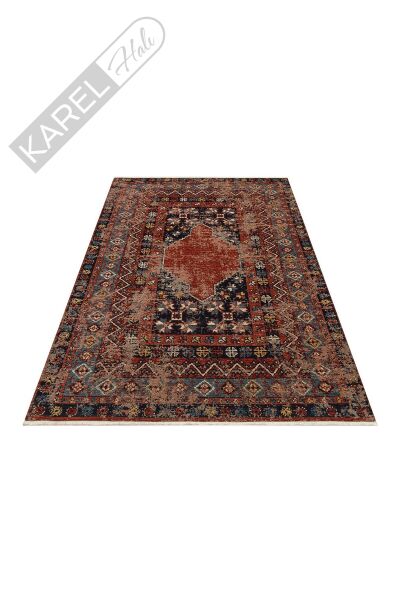 ANADOLU KILIM AND 04 MULTY Geleneksel Anadolu Motifli Yıkanabilir Kaymaz Tabanlı Şönil Dokuma Halı