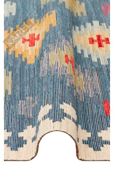 NOMAD NMD 04 NAVY Yıkanabilir, Çift Taraflı Kullanıma Uygun Yumuşak Tuşeli Otantik Kilim