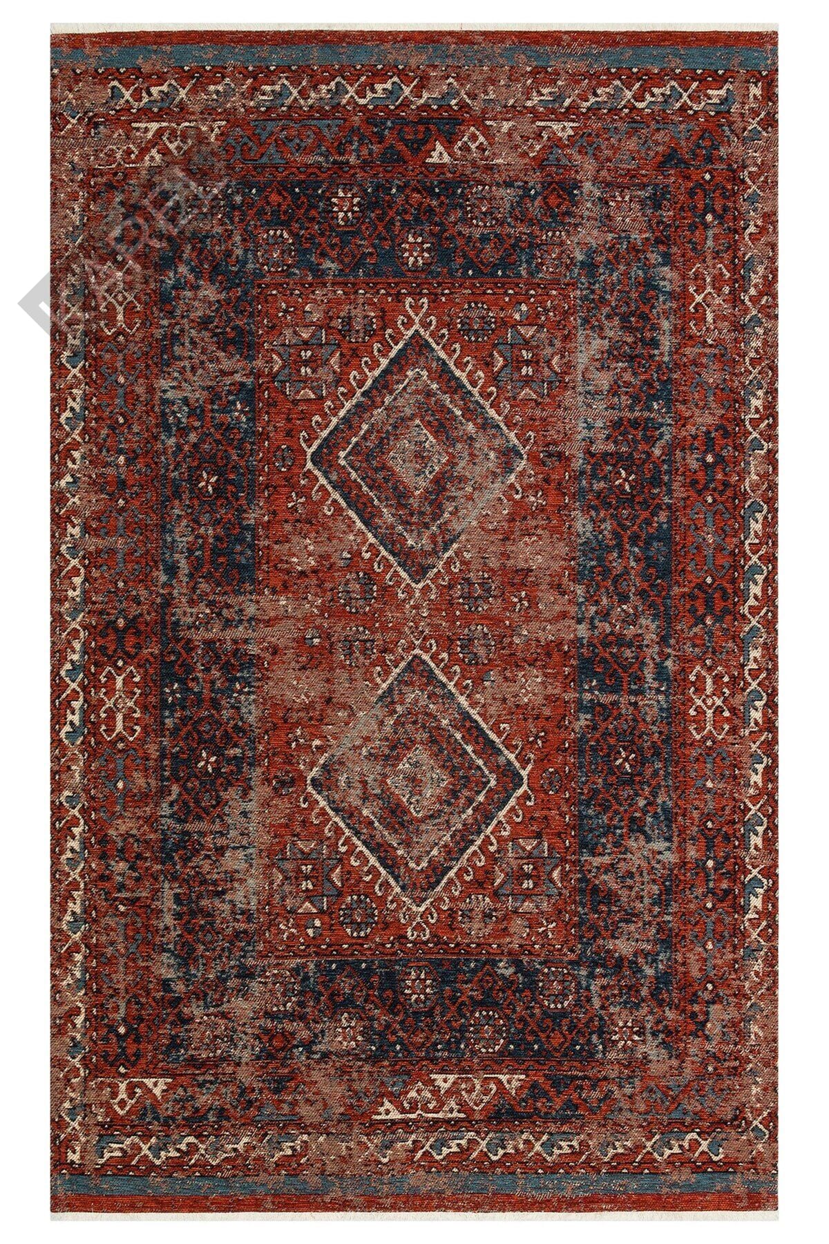 ANADOLU KILIM AND 02 MULTY Geleneksel Anadolu Motifli Yıkanabilir Kaymaz Tabanlı Şönil Dokuma Halı