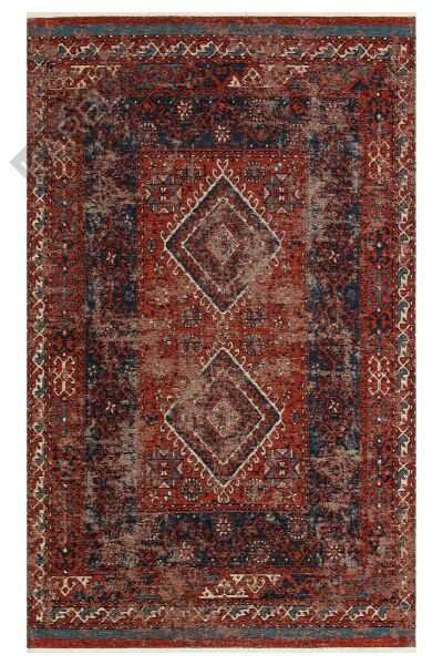 ANADOLU KILIM AND 02 MULTY Geleneksel Anadolu Motifli Yıkanabilir Kaymaz Tabanlı Şönil Dokuma Halı