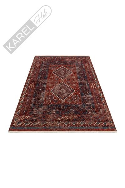 ANADOLU KILIM AND 02 MULTY Geleneksel Anadolu Motifli Yıkanabilir Kaymaz Tabanlı Şönil Dokuma Halı