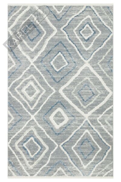 Tarus Trs 03 Grey Hav Toz Vermez Kaymaz Tabanlı Etnik Desenli Makine Halısı