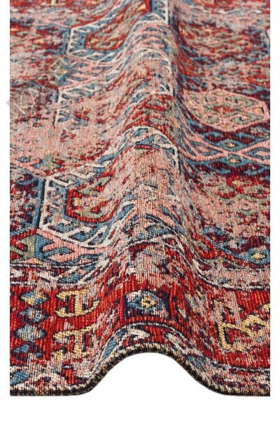 ANADOLU KILIM AND 03 MULTY Geleneksel Anadolu Motifli Yıkanabilir Kaymaz Tabanlı Şönil Dokuma Halı