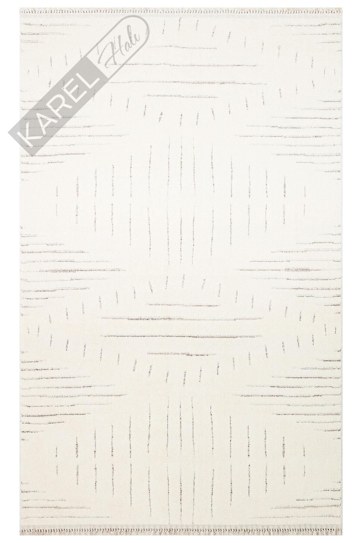 BOHEME BHM 02 WHITE BLACK Kolay Kullanımlı Yumuşak Dokulu Modern İskandinav Halı