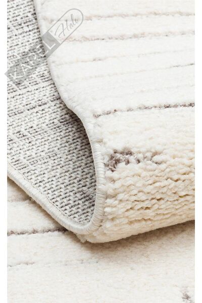 BOHEME BHM 02 WHITE BLACK Kolay Kullanımlı Yumuşak Dokulu Modern İskandinav Halı