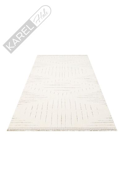 BOHEME BHM 02 WHITE BLACK Kolay Kullanımlı Yumuşak Dokulu Modern İskandinav Halı