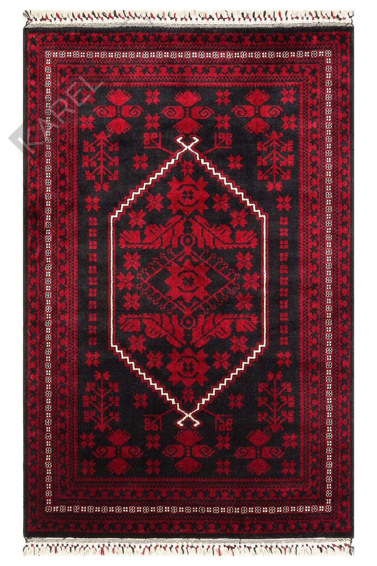 NOSTALJI 956 BLUE Afgan / Yağcıbedir Desenli El Emeği ile Özel Tezgahlarda Üretilen Tensel Uşak Hal