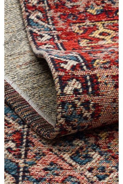ANADOLU KILIM AND 03 MULTY Geleneksel Anadolu Motifli Yıkanabilir Kaymaz Tabanlı Şönil Dokuma Halı