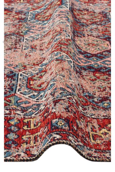 ANADOLU KILIM AND 03 MULTY Geleneksel Anadolu Motifli Yıkanabilir Kaymaz Tabanlı Şönil Dokuma Halı