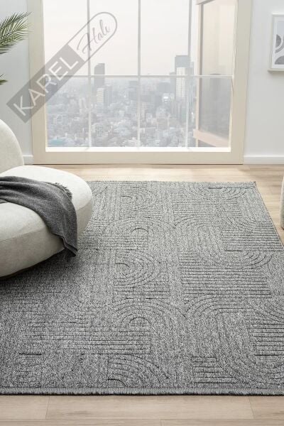 Seyran Halı Loopy Koleksiyonu 623 Antrasit Jüt Bukle Halı