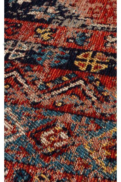 ANADOLU KILIM AND 04 MULTY Geleneksel Anadolu Motifli Yıkanabilir Kaymaz Tabanlı Şönil Dokuma Halı