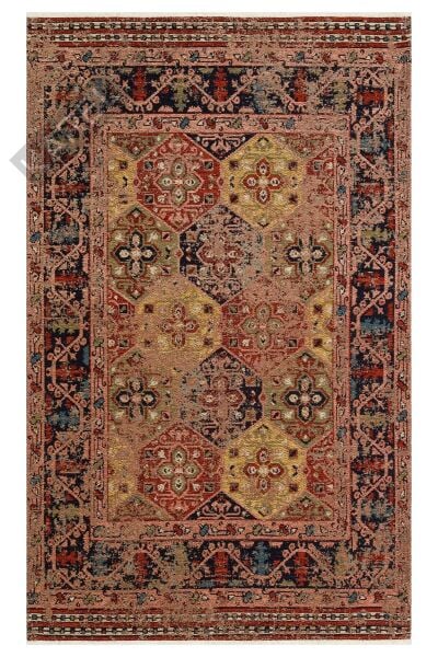 ANADOLU KILIM AND 01 MULTY Geleneksel Anadolu Motifli Yıkanabilir Kaymaz Tabanlı Şönil Dokuma Halı