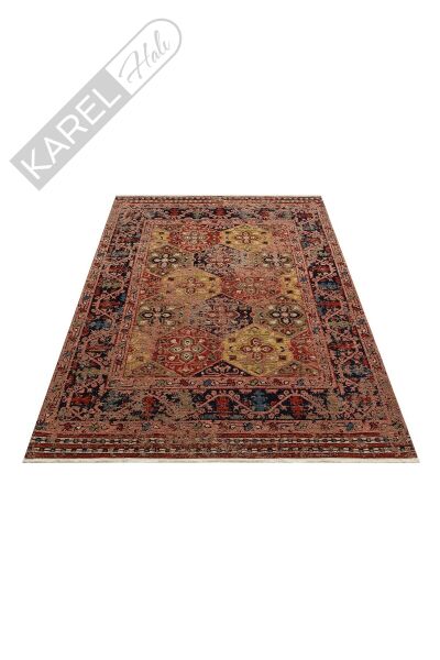 ANADOLU KILIM AND 01 MULTY Geleneksel Anadolu Motifli Yıkanabilir Kaymaz Tabanlı Şönil Dokuma Halı
