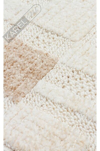 JOY JOY 02 GREEN BEIGE  Hav Toz Vermeyen Yumuşak dokulu Modern Makine Halısı