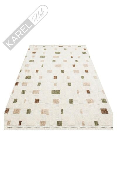 JOY JOY 02 GREEN BEIGE  Hav Toz Vermeyen Yumuşak dokulu Modern Makine Halısı