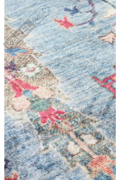 Antique Atk 09 Aqua Kolay Kullanımlı Kaymaz Karabağ Ve Antik Desenlere Sahip Yıkanabilir Ma