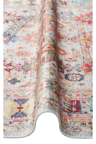 ANTIQUE ATK 06 AQUA Kolay kullanımlı Kaymaz Karabağ ve Antik Desenlere Sahip Yıkanabilir Makine Hal