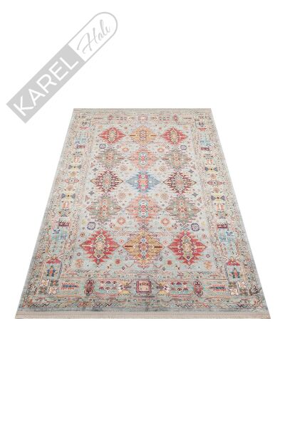 ANTIQUE ATK 06 AQUA Kolay kullanımlı Kaymaz Karabağ ve Antik Desenlere Sahip Yıkanabilir Makine Hal