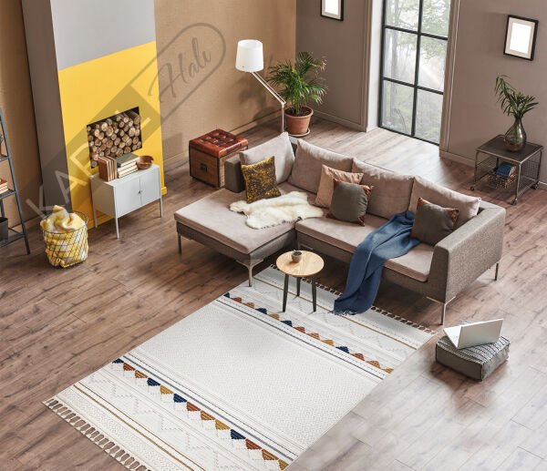 İpek Mekik Hali Lupin Koleksiyonu 18501 İskandinav Polyester Halı