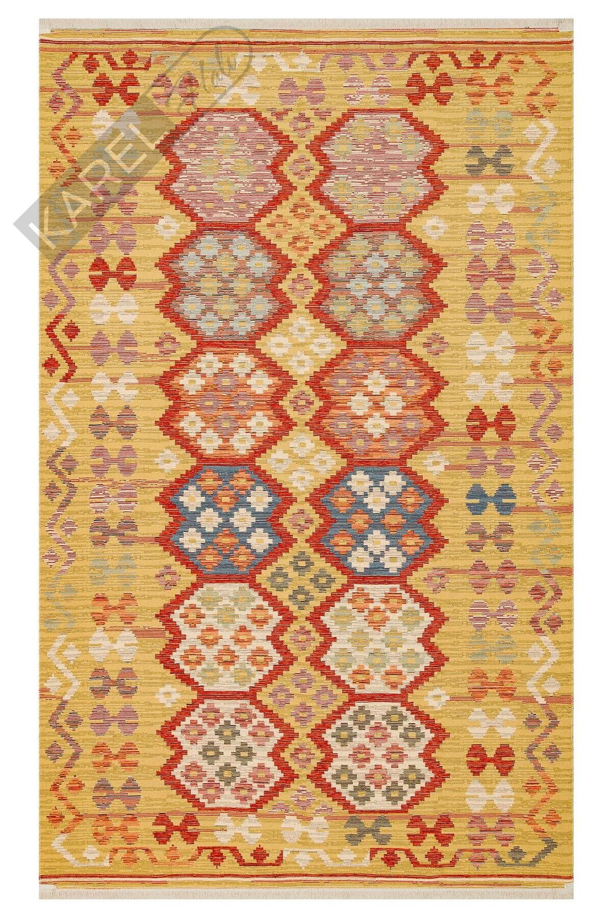 NOMAD NMD 03 RED Yıkanabilir, Çift Taraflı Kullanıma Uygun Yumuşak Tuşeli Otantik Kilim