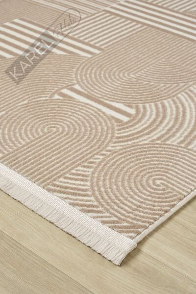 Seyran Halı Mono 888 Bej Koleksiyonu Bohem Akrilik Saçaklı Hali