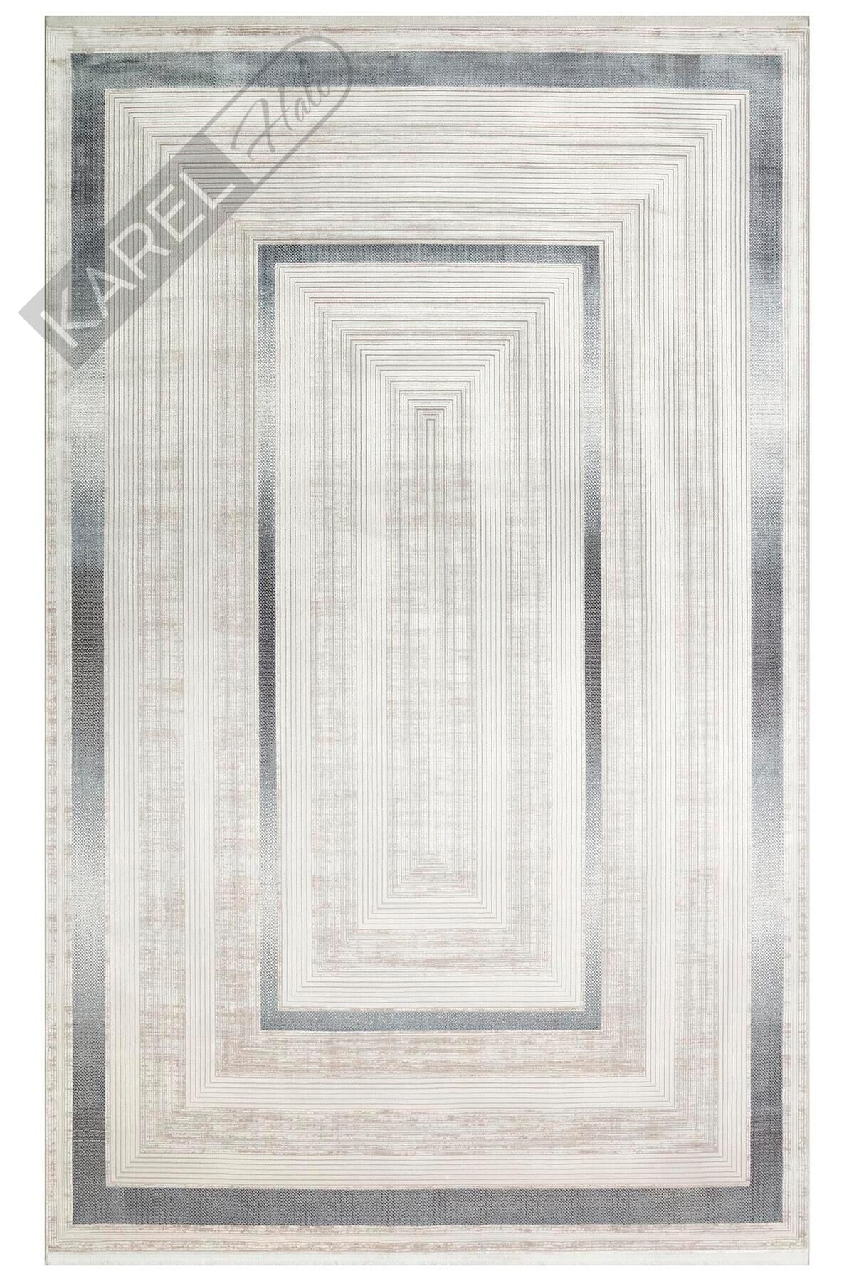 MAHAL MHL 13 CREAM BLUE Klasik Desenli Yüksek Kalite Sık Dokuma Salon Halısı