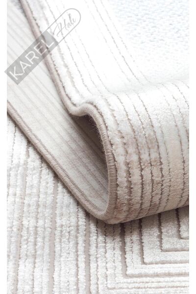 MAHAL MHL 13 CREAM BLUE Klasik Desenli Yüksek Kalite Sık Dokuma Salon Halısı