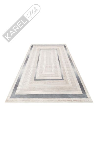 MAHAL MHL 13 CREAM BLUE Klasik Desenli Yüksek Kalite Sık Dokuma Salon Halısı