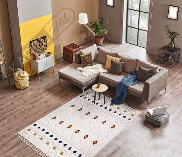 İpek Mekik Hali Lupin Koleksiyonu 18502 İskandinav Polyester Halı