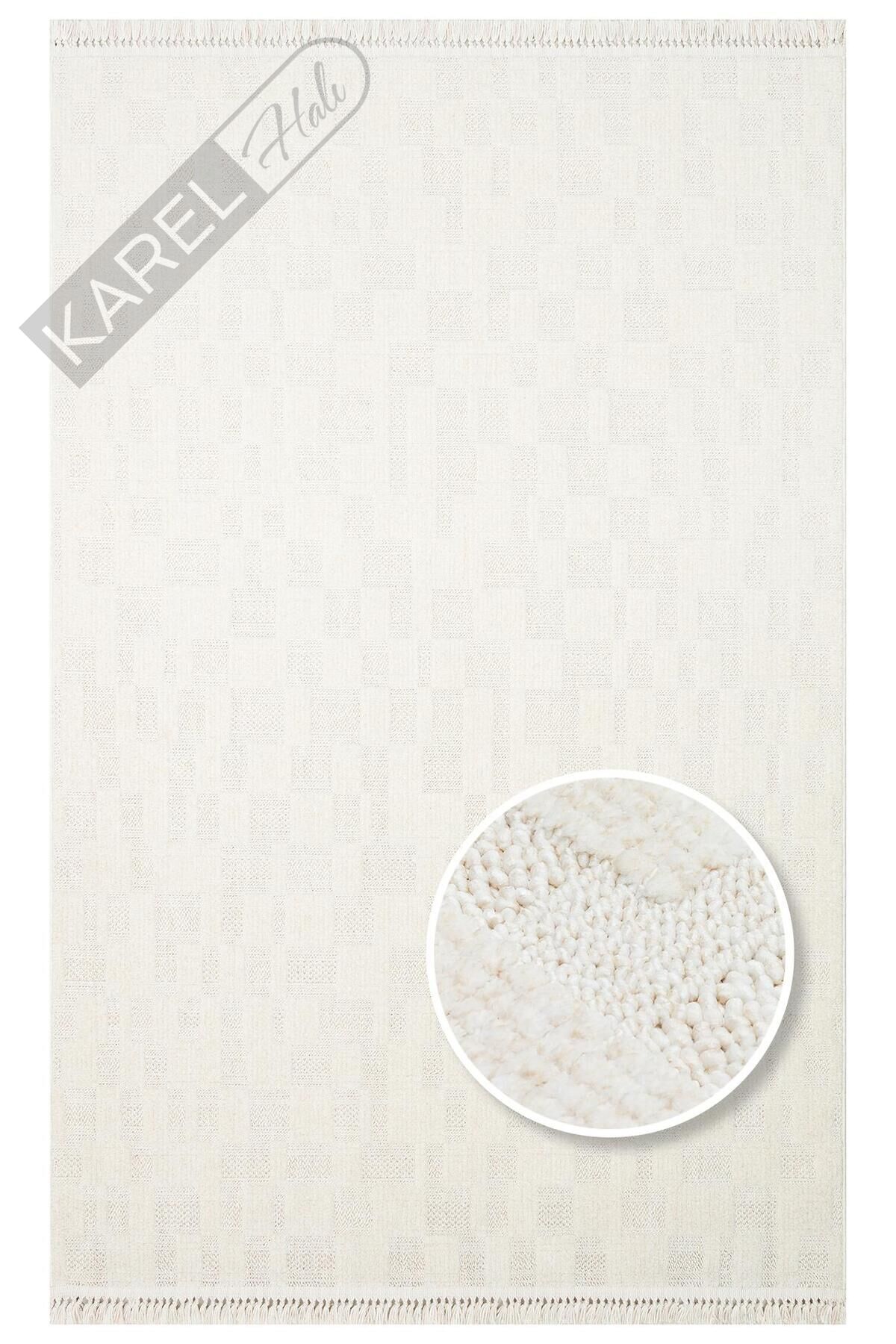 JOY JOY 02 WHITE  Hav Toz Vermeyen Yumuşak dokulu Modern Makine Halısı