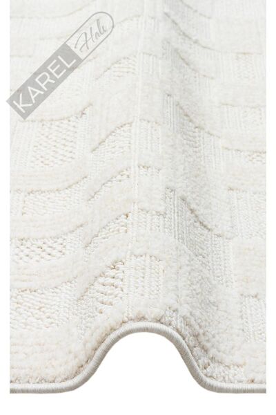 JOY JOY 02 WHITE  Hav Toz Vermeyen Yumuşak dokulu Modern Makine Halısı