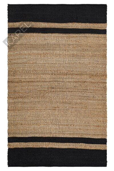 ECHO ECH 07 NATURAL BLACK  El Dokuma Naturel Jüt Hasır Halı