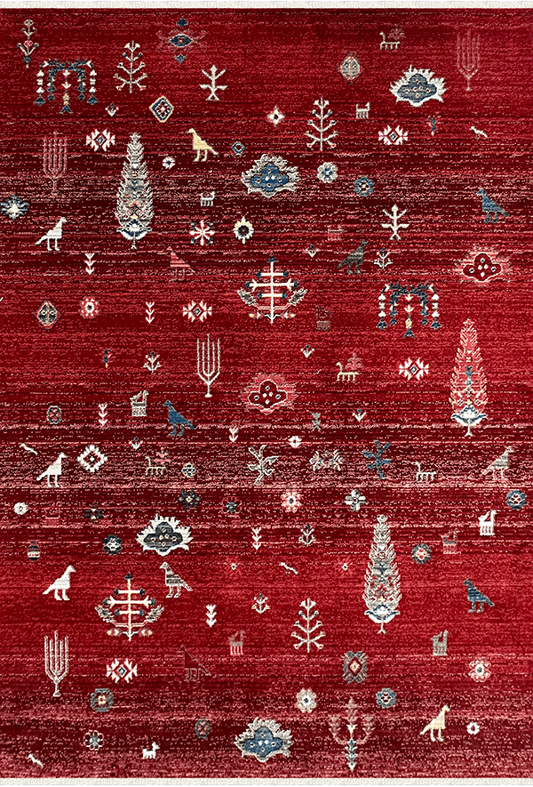 Woolen Halı Antique Koleksiyonu 8851 Bordo Etnik Polyester Halı