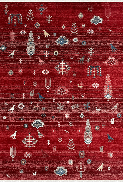 Woolen Halı Antique Koleksiyonu 8851 Bordo Etnik Polyester Halı