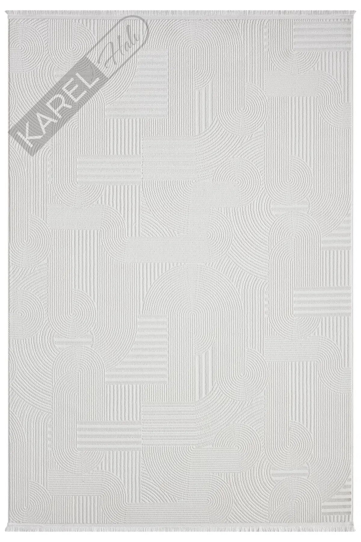 Seyran Halı Mono 888 Krem Koleksiyonu Bohem Akrilik Saçaklı Hali