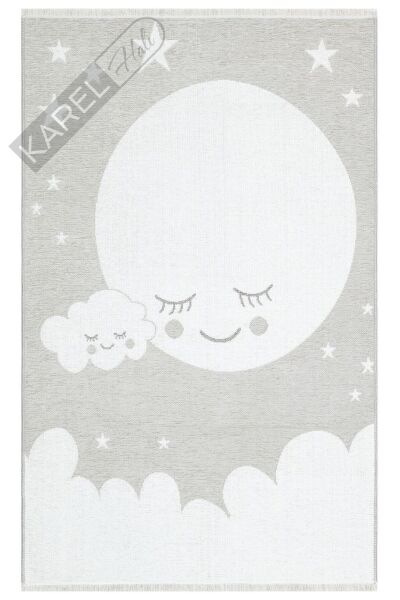 NOA BABY NB 02 GREY Yıkanabilir Çift Taraflı Yumuşak Dokulu İnce Çocuk-Bebek Odası Halısı